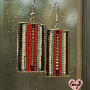 Paparazzi Vibrant Striped Beaded Earrings